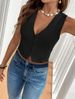 2026 European And American Foreign Trade Casual New Simple Versatile V-Neck Three-Button Women's Tank Top T-Shirt_ecoleips.com