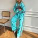 Women's Casual Suit Fashionable Loose Color Matching Long-sleeved Zipper Cardigan Contrasting Top Trousers Sports Suit_ecoleips.com