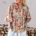 Aria Basics Aria Basics 2025 New European And American Blouse, Bestseller On Independent E-commerce Platforms, V-neck Floral Print Puff Sleeve_ecoleips.com