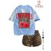 Women's Custom Made 3D Printed Digital Sportswear Set Loose Fitting T-Shirt Short Sleeved Summer Suit_ecoleips.com