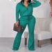 Women's Clothing Autumn And Winter Casual Zipper Elastic Waist Wide Leg Jumpsuit_ecoleips.com