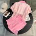 Women's Clothing Casual Sports Suits For Women Summer New Style Fashion Age Reducing Striped Polo Shirt Top Wide Leg Shorts Two Piece Suit Trendy_ecoleips.com