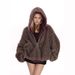 Street Design Plush Double-sided Hooded Jacket Women's Autumn And Winter Cold Jacket_ecoleips.com