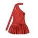 Women's Halter Neck Mini Skirt Fashion Trendy Clothing Thin Summer Casual Dress_ecoleips.com