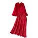 Women's Clothing Round Neck Lantern Sleeve Shirt Top Suit High Waist Slim Lace Patchwork Skirt_ecoleips.com