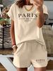 Women’s 2 Piece Outfit Set – Oversized Graphic T-Shirt And Biker Shorts Matching Set, Casual Summer Lounge Tracksuit For Daily Wear-319_ecoleips.com