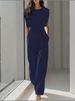 Women's Clothing Women's Royal Sister Style Slim Jumpsuit Fashion Solid Color Waist Summer Capable Temperament_ecoleips.com