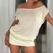 Y2K Knit Mini Dress - Stretchy Ribbed Crochet Summer Dress For Women, Casual Bodycon Style_ecoleips.com