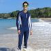 Aria Basics One-piece Men Long Sleeve Sunscreen Swimsuit Men's Youth Foreign Trade Diving Adult Jellyfish Surfing Suit_ecoleips.com