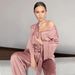 Aria Basics Cross-border Foreign Trade Long-sleeved Cardigan Tie-up Robe For Women, European And American Home Loose-fitting_ecoleips.com
