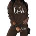 Women's Clothing American Love Print Casual Vacation Two Piece Set Fashion Hooded Long Sleeved Pants Women 0051_ecoleips.com