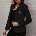 Women's Clothing Heart Print Suit Jacket Casual Elegant Fashion American Style Spring Summer Black White Long Sleeve Blazer_ecoleips.com