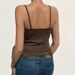 Aria Basics Aria Basics New European And American Style Lace Trim V-Neck Sexy Camisole For Women Vintage Ins Knitted Ribbed Patchwork Inner Vest_ecoleips.com