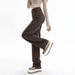 American Retro-style Coffee-colored Wide-leg Jeans For Women, New Autumn 2025 Collection, High-waisted Straight-leg_ecoleips.com