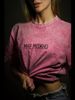 Retro Washed Rose Red Summer Couple Casual Versatile Half-sleeved T-shirt_ecoleips.com