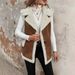 Women's Sleeveless Long Vest With Faux Shearling Trim, Oversized Open Front Cardigan, Boho Chic Layering Piece For Fall & Winter_ecoleips.com