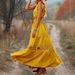 Women's Clothing Summer Halter Neck Tie-Back Maxi Dress – Lace Trim Boho Elegance (Yellow, S-XL)_ecoleips.com