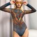Women's Clothing Sexy Mesh One Piece Bikini Positioning Print Swimsuit_ecoleips.com