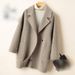 Women’s Double-Faced Wool Coat – Short Length, Elegant Audrey Hepburn Style, Premium Cashmere-Blend Blazer_ecoleips.com