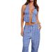Women's Halter Cami And Pants Set Slim Fit High-Waisted Trousers Convertible Backless Top Sexy Style_ecoleips.com