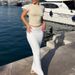 Spring And Summer Women's Solid Color Fitted Short-Sleeved T-Shirt Style Basic Base Top For Women_ecoleips.com