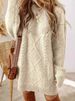 Oversized Knit Sweater Dress – Women's Long Sleeve Casual Tunic In Soft Polyester (Black/Army Green/Khaki/Caramel/White)_ecoleips.com