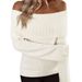 Women's Sexy One Shoulder Knitted Sweater - Backless Long Sleeve Slim Fit Pullover For Evening & Party, Fashion Trend_ecoleips.com