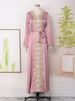 Verve MT109 Muslim Robe Elegant New Women's Fashion Rhinestone Long Sleeve V-neck Flared Dress Ins_ecoleips.com