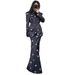2025 Autumn/Winter European American Casual Design Loose-Fit Tie-Waist Fashionable Elegant Printed Blazer And Long Skirt_ecoleips.com