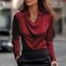 Women's Simple Printed Swing Collar Shirt Temperament Top_ecoleips.com