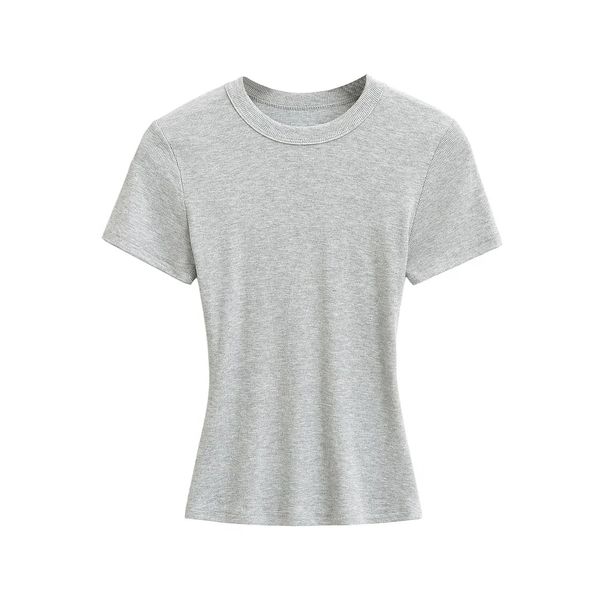 T-shirt Women's Summer Ins Spice Girl Skinny Elastic Waist Skinny Bottom Shirt Top_ecoleips.com