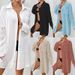 Women's Clothing Bamboo Cotton Shirt Style Sunscreen Cardigan Beach Cover Up Vacation Bikini Women's Swimsuit Outerwear_ecoleips.com