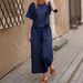 Women's Linen Two-Piece Suit Casual Loose Fit Solid Color European American Style Clothing Set for Spring Autumn_ecoleips.com