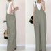 Thickened 5-color Original Jumpsuit 2026 Summer Japanese-style Suspender Solid Color Casual Loose Wide-leg Pants_ecoleips.com
