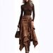 Retro Style Women's Suede Skirt With Tassel Tie Waist European And American Fashion Trend New Arrivals_ecoleips.com
