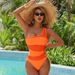 European And American New One-Piece High-End Slimming Women's Swimwear High-Waisted Tight-Fitting Swimsuit Bikini_ecoleips.com