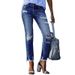 Women's Clothing New Ripped Jeans For Women Fashion Temperament High Waist Slim Fit Trousers_ecoleips.com