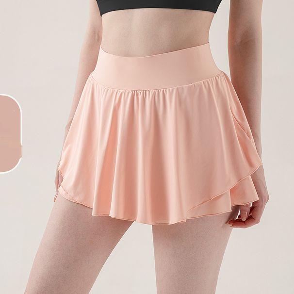 New Anti Exposure Badminton Fitness Tennis Skirt Women's Three Point Pants Sports Yoga Short Skirt With Big Pockets_ecoleips.com