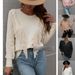 "Women's Loose Fit Solid Color Pullover Sweater, Soft Knit Tassel Detail Casual Comfortable Top For Everyday Wear_ecoleips.com