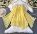 Vacation-Ready Yellow Off-Shoulder Ruffle Dress & Flared Sleeve Top Set – Flowy Midi Skirt & Asymmetrical Hem For Sun-Kissed Glow (S/M/L/XL)_ecoleips.com