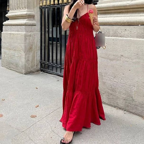 Women's Elegant Fashionable Solid Color Casual Long Dress Spring New Arrivals American Style_ecoleips.com