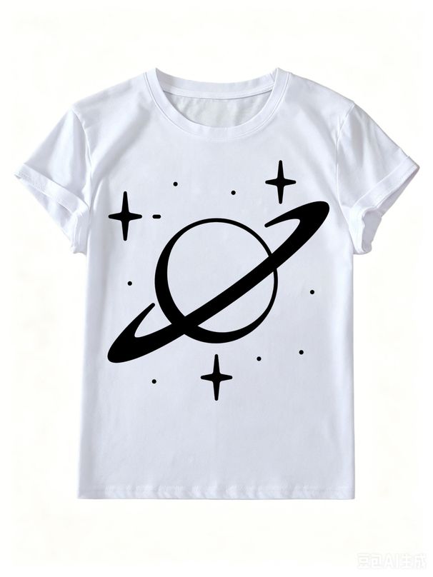 Women’s Casual Printed Top, Illustration Graphic Short Sleeve Tee For Spring & Summer Fashion_ecoleips.com