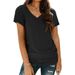 2026 Spring/Summer Wish Best-Selling European And American New Short-Sleeve V-Neck T-Shirt Tops Cross-Border_ecoleips.com