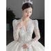 Elegant Court-Style Wedding Dress With Long Train, High Waist & Plus Size Options – Perfect For Brides & Maternity_ecoleips.com