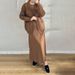 Effortless Knitwear Set – Chic Cardigan & Dress Combo For Spring (Black/Camel, XXS-XXXL)_ecoleips.com