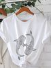 Women's Casual Round Neck Short Sleeve T-Shirt Multi-Color American Style Simple Fashionable Sports Top Solid Printed Loose Fit_ecoleips.com