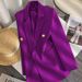 Women's Clothing Spring/Autumn Women's Korean Style Long Sleeved Suit Jacket Simple Elegant Fashionable Design Yellow Outerwear_ecoleips.com