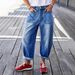 Stretch Casual Cropped Jeans Banana Style for Women Spring Autumn Summer Regular Fit Cotton Solid Color Y2K Trend_ecoleips.com