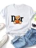 Women Crew Neck Short Sleeve T Shirt Basketball Bear Letter Graphic Tee Sporty Retro Hip Hop Loose Casual Streetwear Summer Tops_ecoleips.com