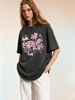 Women's Butterfly Graphic Cotton T-Shirt, Vintage Hand Drawn Doodle Casual Short Sleeve Tee_ecoleips.com